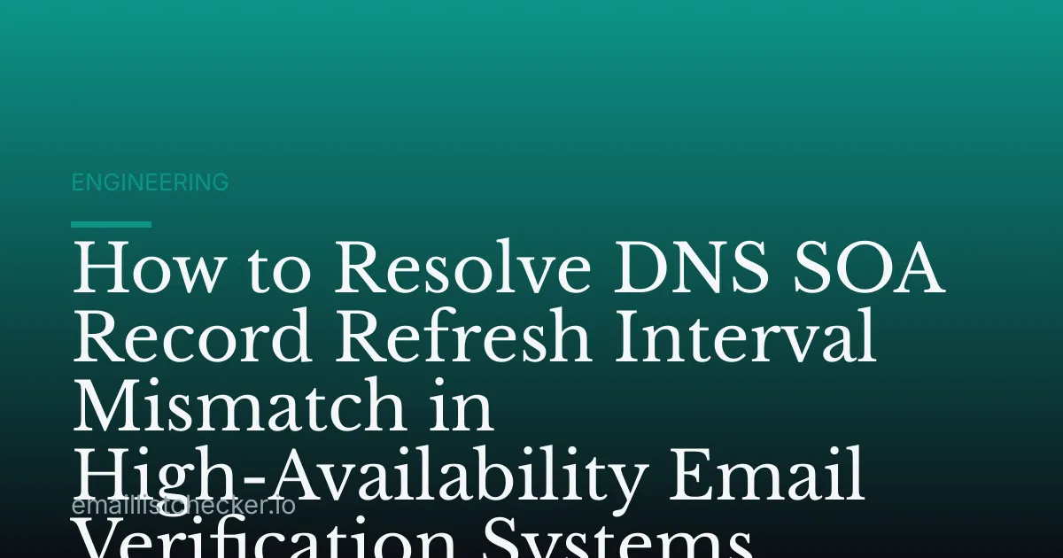 How to Resolve DNS SOA Record Refresh Interval Mismatch in High-Availability Email Verification Systems