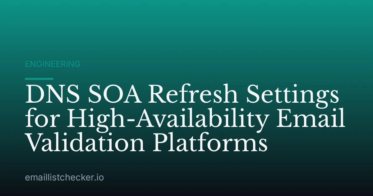 DNS SOA Refresh Settings for High-Availability Email Validation Platforms