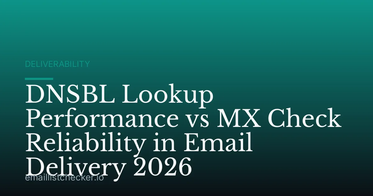 DNSBL Lookup Performance vs MX Check Reliability in Email Delivery 2026