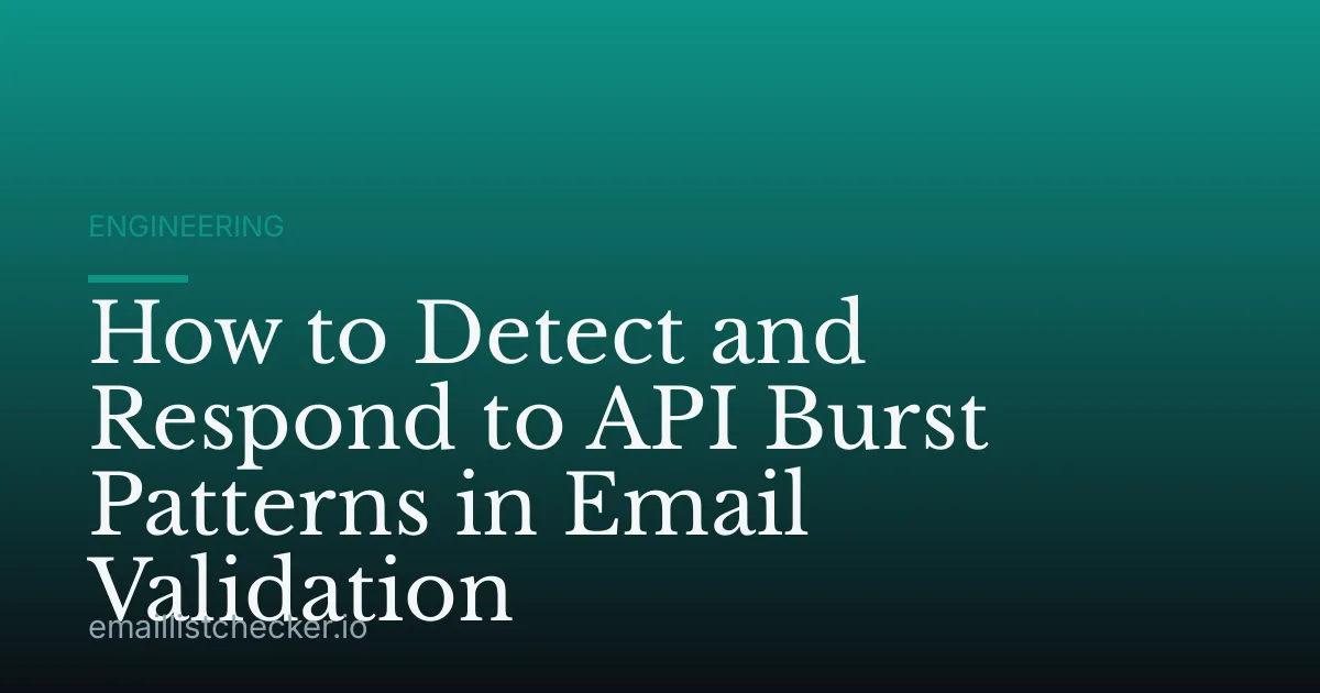 How to Detect and Respond to API Burst Patterns in Email Validation