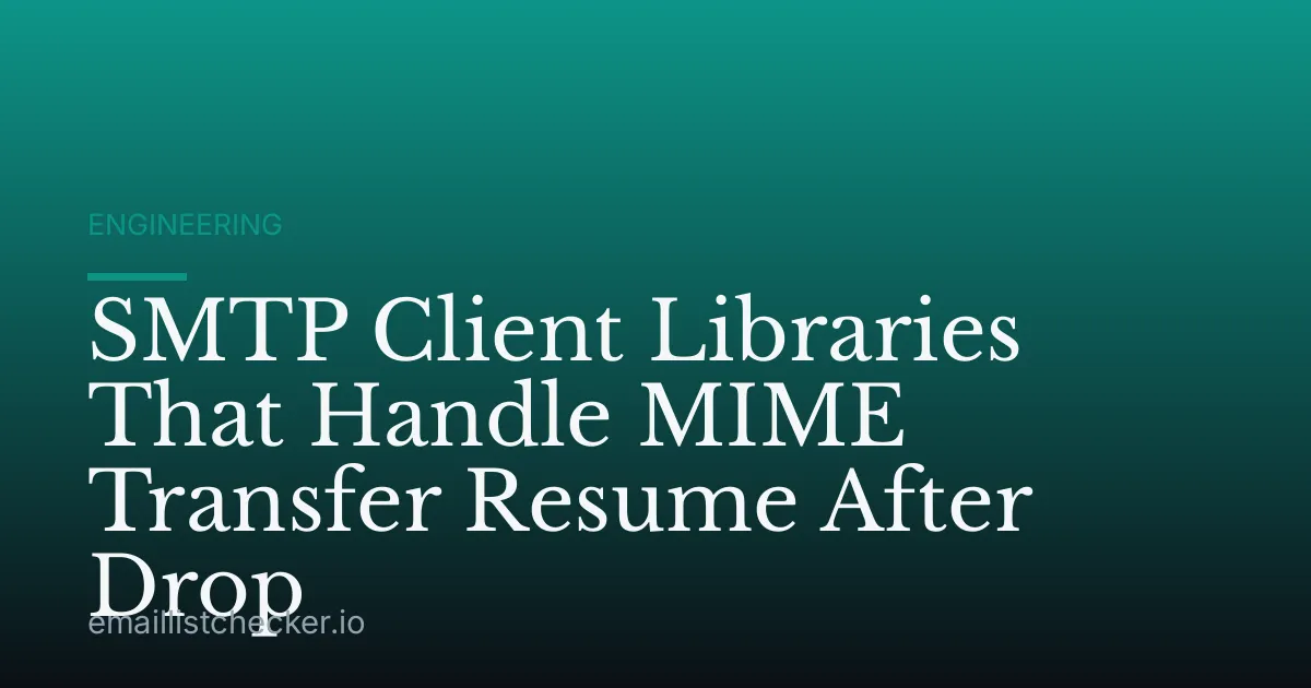 SMTP Client Libraries That Handle MIME Transfer Resume After Drop
