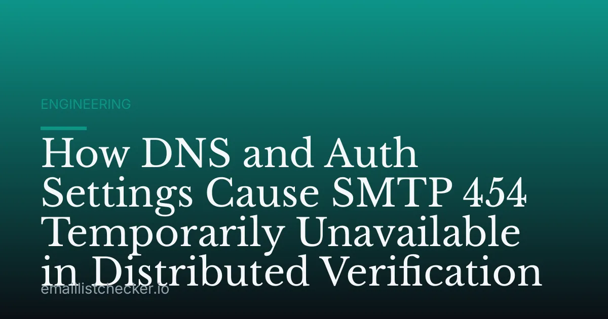 How DNS and Auth Settings Cause SMTP 454 Temporarily Unavailable in Distributed Verification