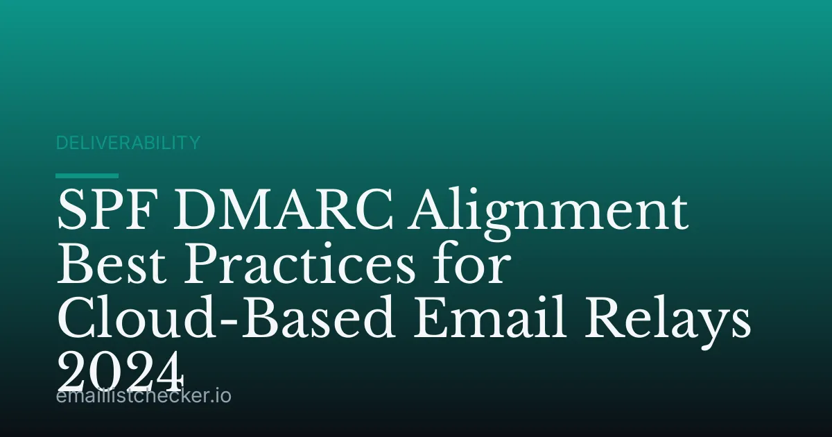 SPF DMARC Alignment Best Practices for Cloud-Based Email Relays 2024