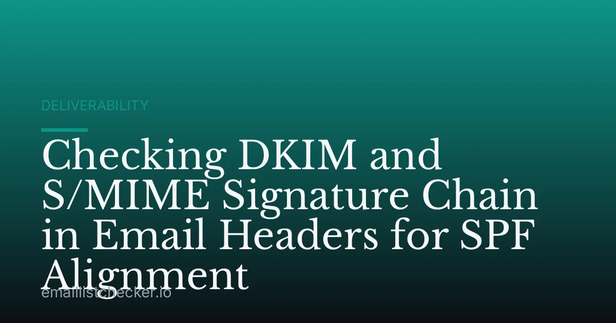 Checking DKIM and S/MIME Signature Chain in Email Headers for SPF Alignment