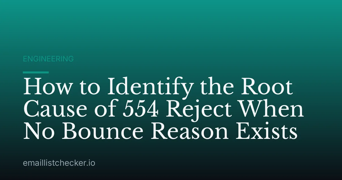 How to Identify the Root Cause of 554 Reject When No Bounce Reason Exists