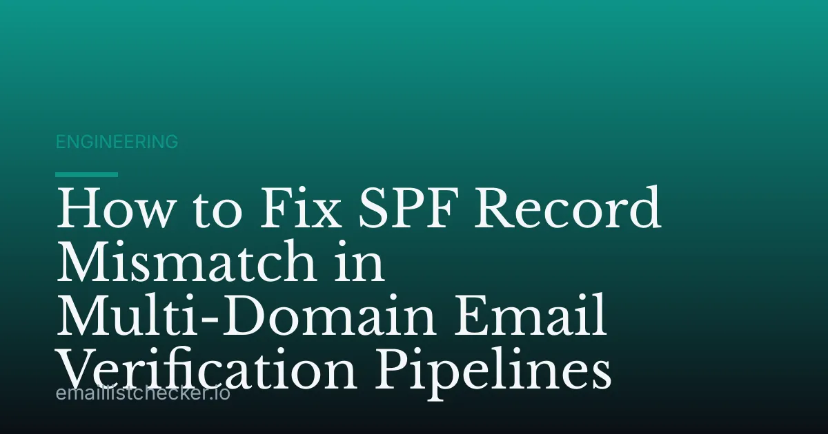 How to Fix SPF Record Mismatch in Multi-Domain Email Verification Pipelines
