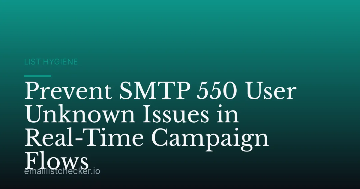 Prevent SMTP 550 User Unknown Issues in Real-Time Campaign Flows