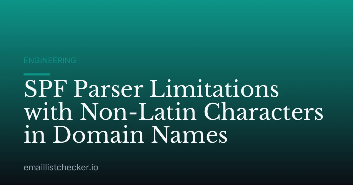 SPF Parser Limitations with Non-Latin Characters in Domain Names