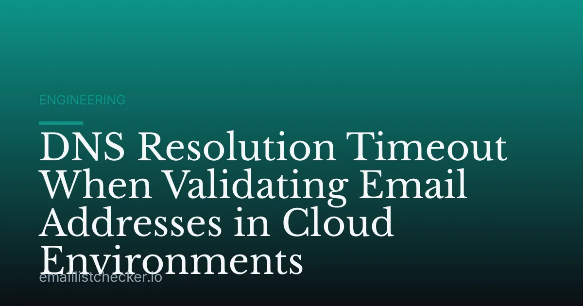 DNS Resolution Timeout When Validating Email Addresses in Cloud Environments