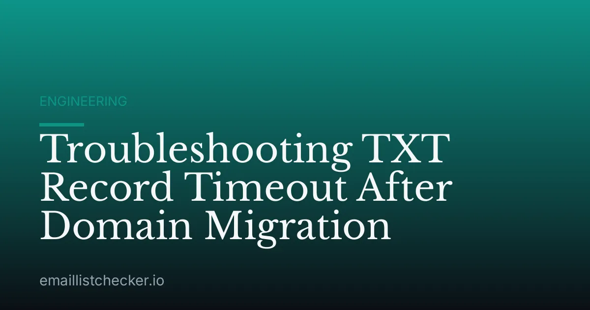Troubleshooting TXT Record Timeout After Domain Migration
