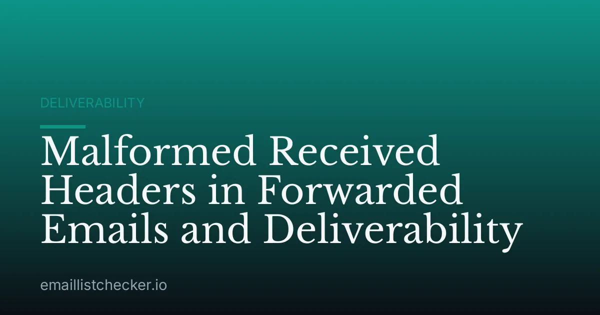 Malformed Received Headers in Forwarded Emails and Deliverability