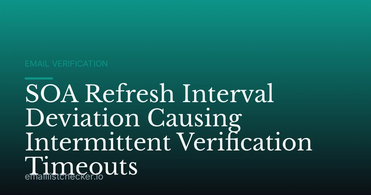 SOA Refresh Interval Deviation Causing Intermittent Verification Timeouts