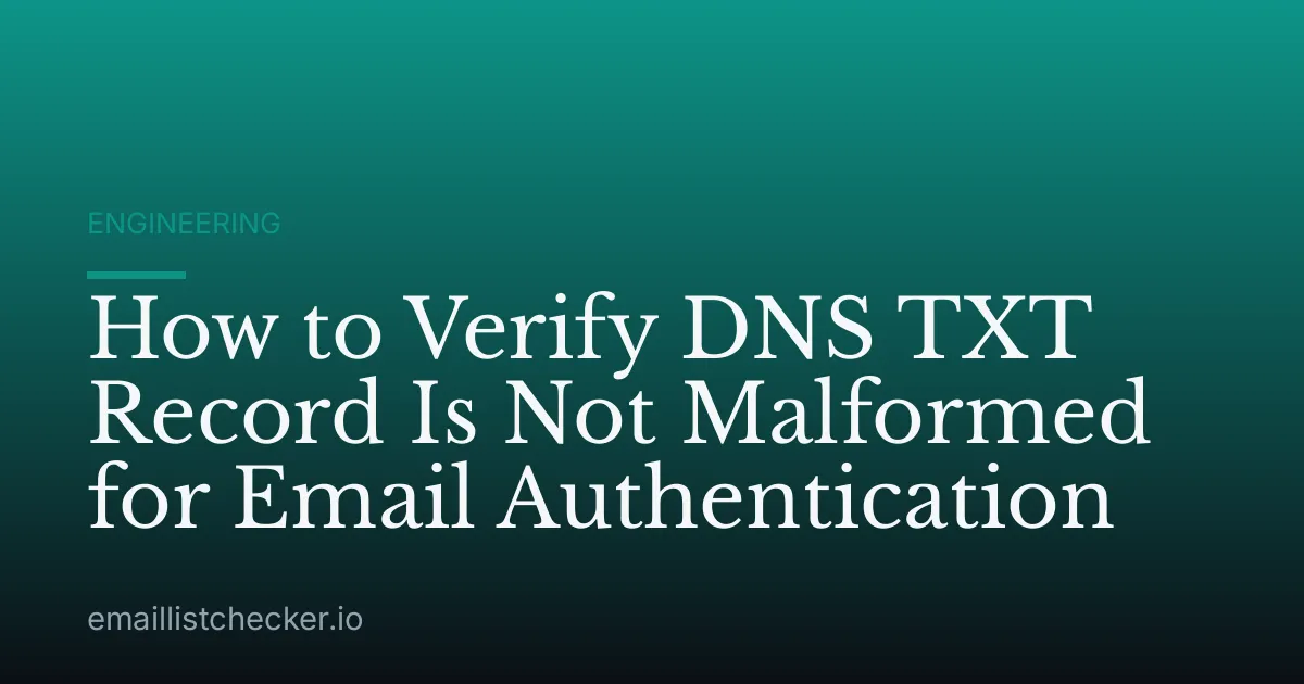 How to Verify DNS TXT Record Is Not Malformed for Email Authentication