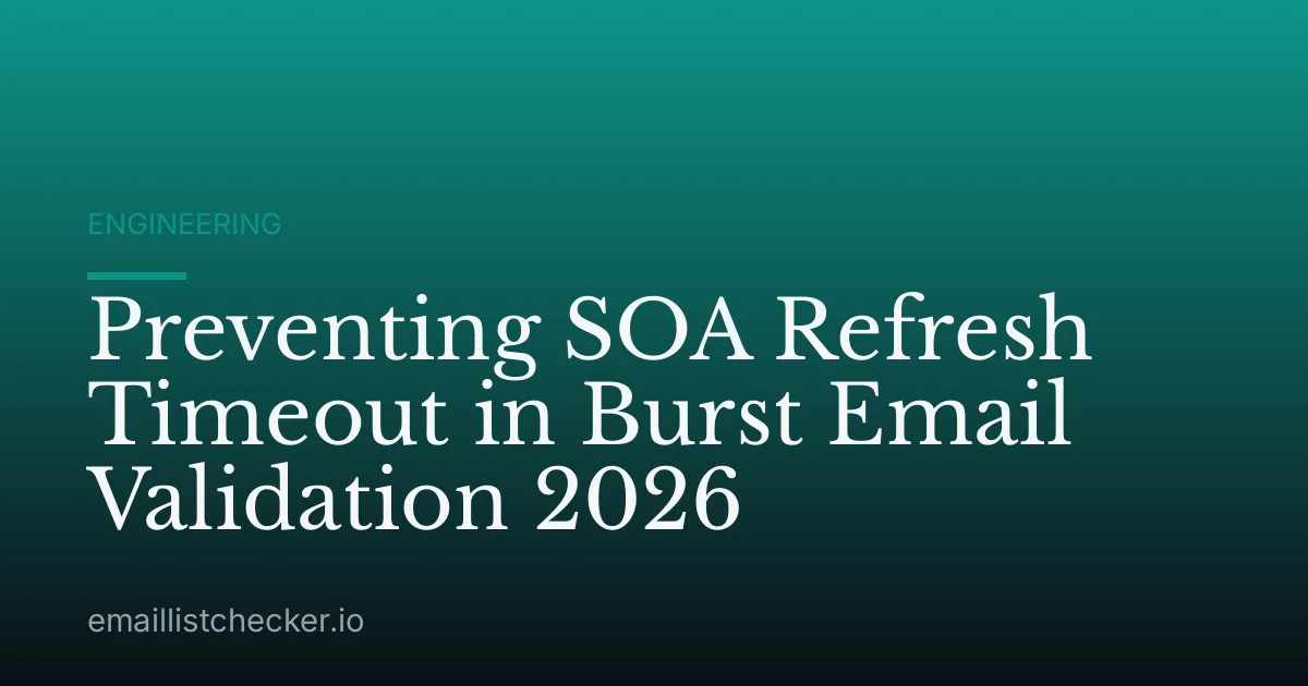 Preventing SOA Refresh Timeout in Burst Email Validation 2026