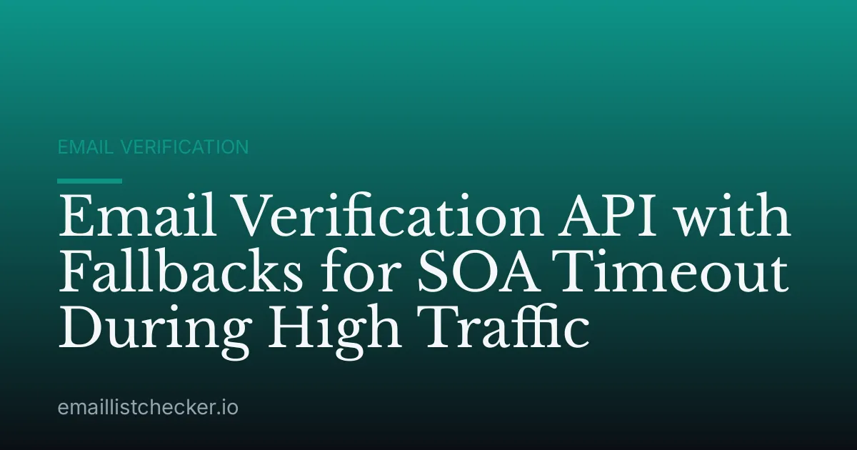 Email Verification API with Fallbacks for SOA Timeout During High Traffic