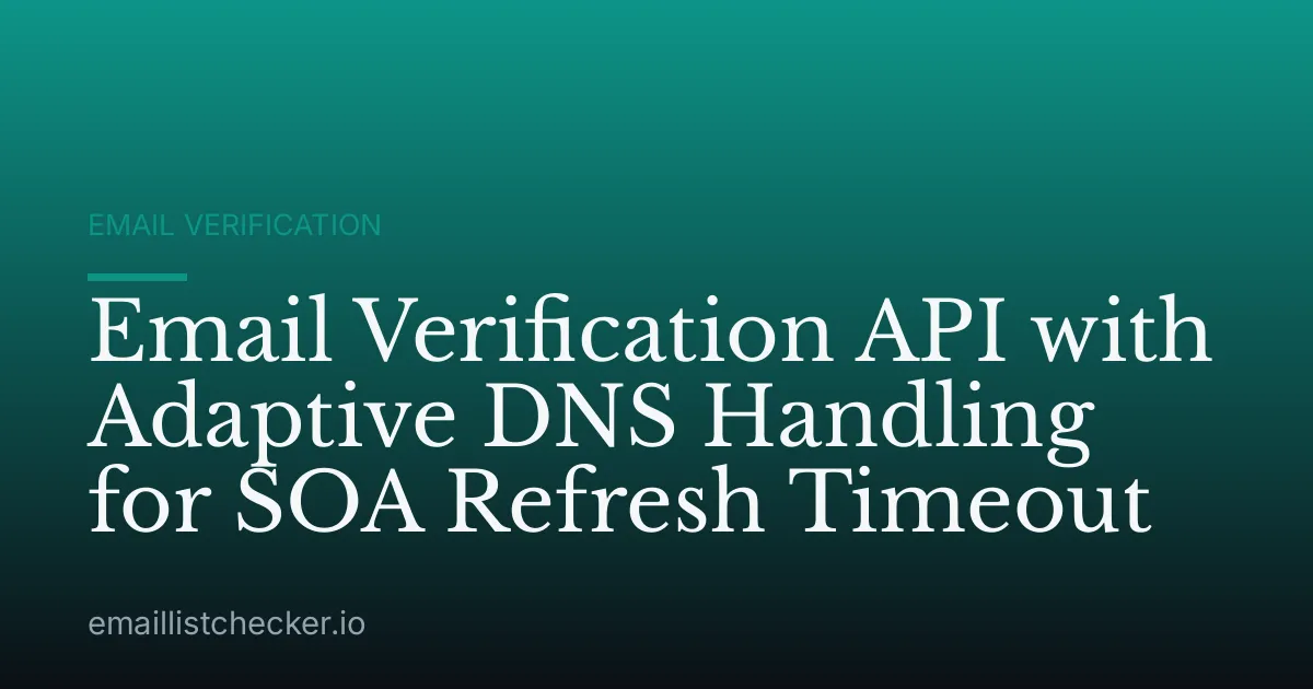Email Verification API with Adaptive DNS Handling for SOA Refresh Timeout