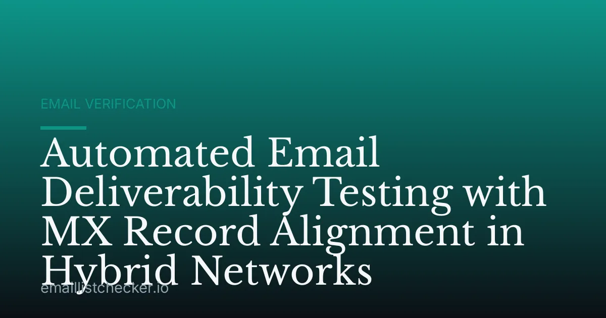 Automated Email Deliverability Testing with MX Record Alignment in Hybrid Networks