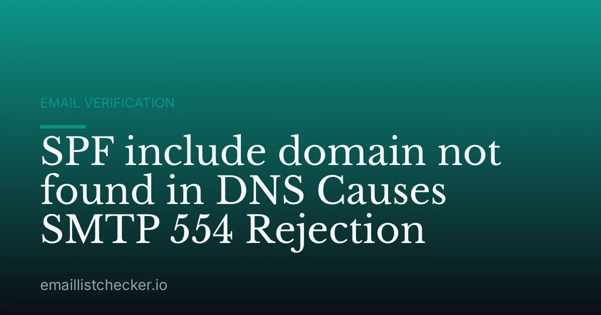 SPF include domain not found in DNS Causes SMTP 554 Rejection
