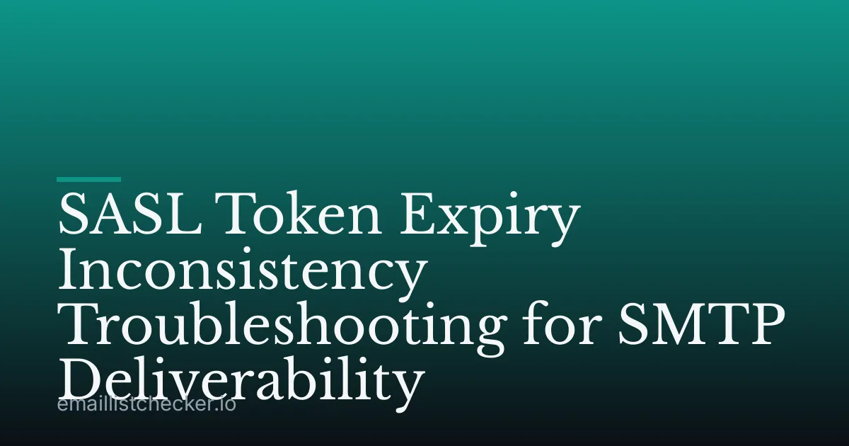 SASL Token Expiry Inconsistency Troubleshooting for SMTP Deliverability