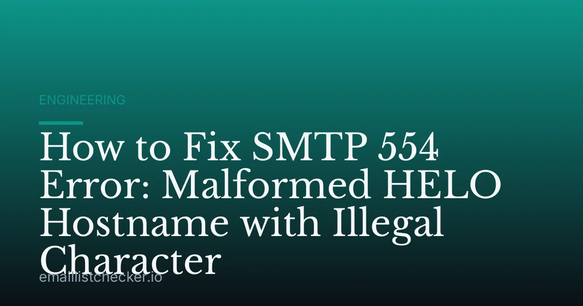 How to Fix SMTP 554 Error: Malformed HELO Hostname with Illegal Character