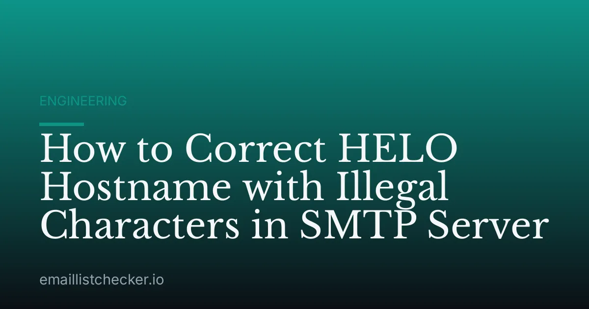 How to Correct HELO Hostname with Illegal Characters in SMTP Server