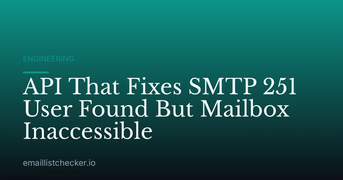 API That Fixes SMTP 251 User Found But Mailbox Inaccessible