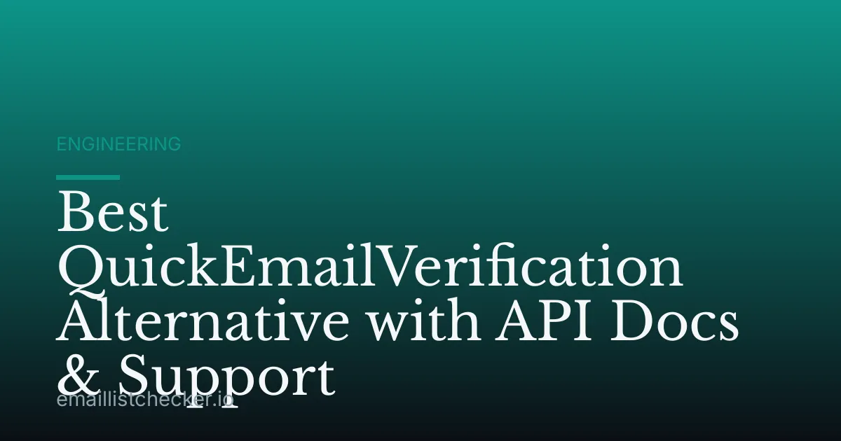 Best QuickEmailVerification Alternative with API Docs & Support