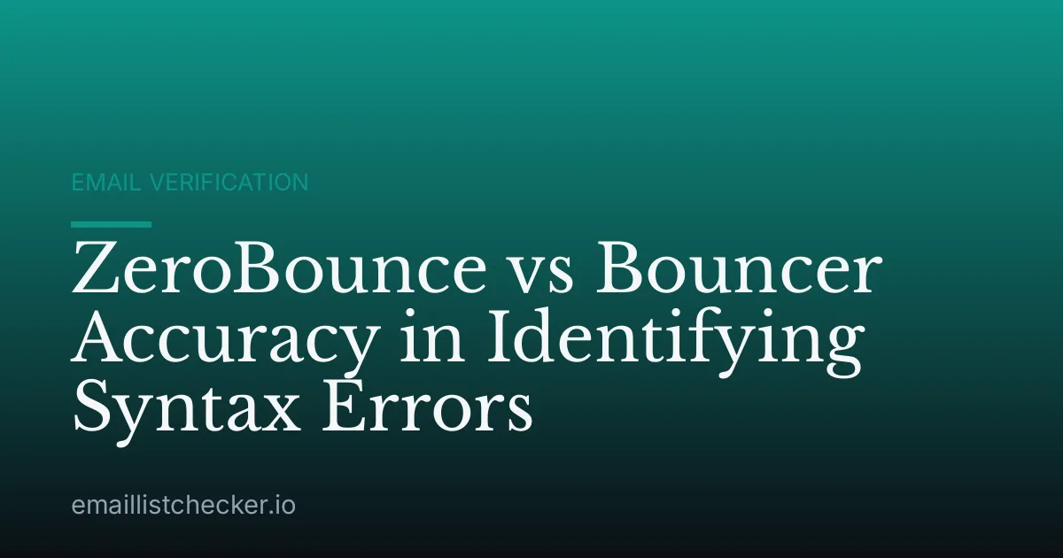 ZeroBounce vs Bouncer Accuracy in Identifying Syntax Errors