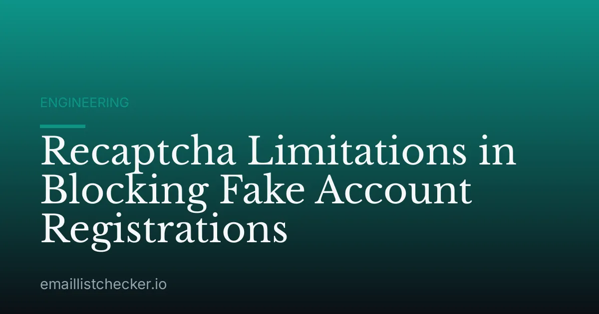 Recaptcha Limitations in Blocking Fake Account Registrations