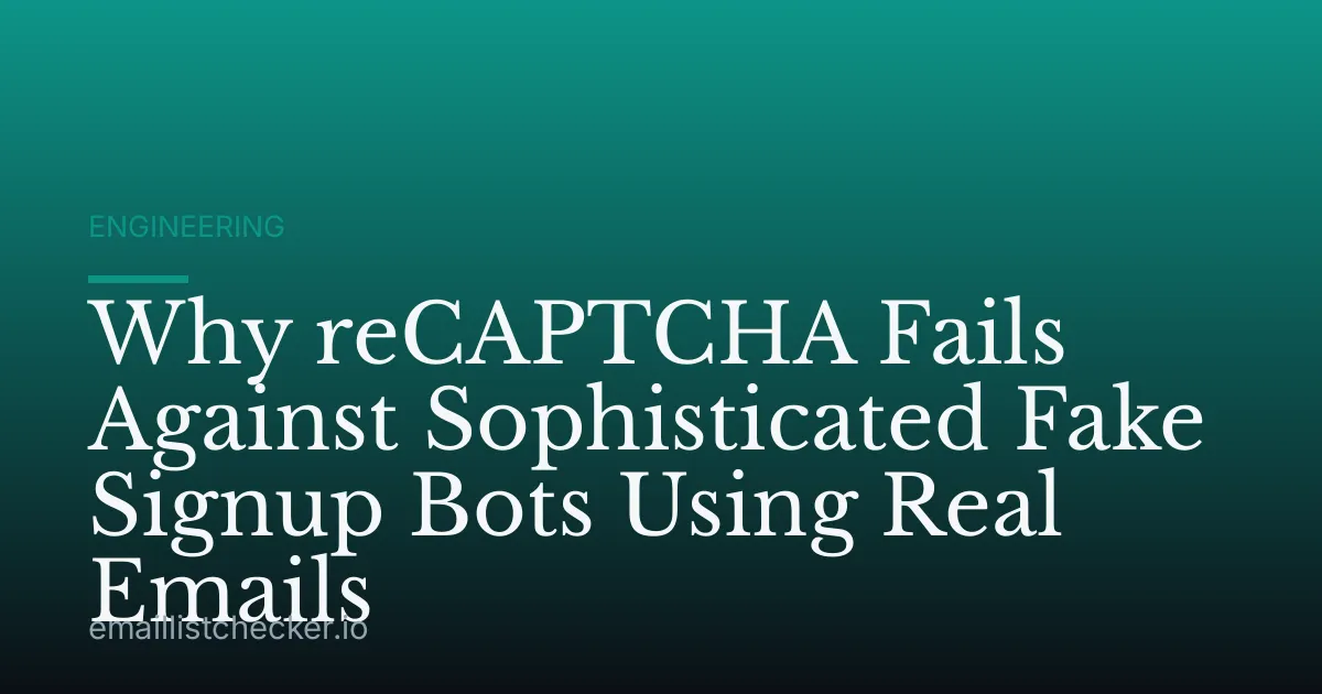 Why reCAPTCHA Fails Against Sophisticated Fake Signup Bots Using Real Emails