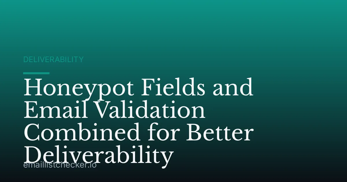 Honeypot Fields and Email Validation Combined for Better Deliverability