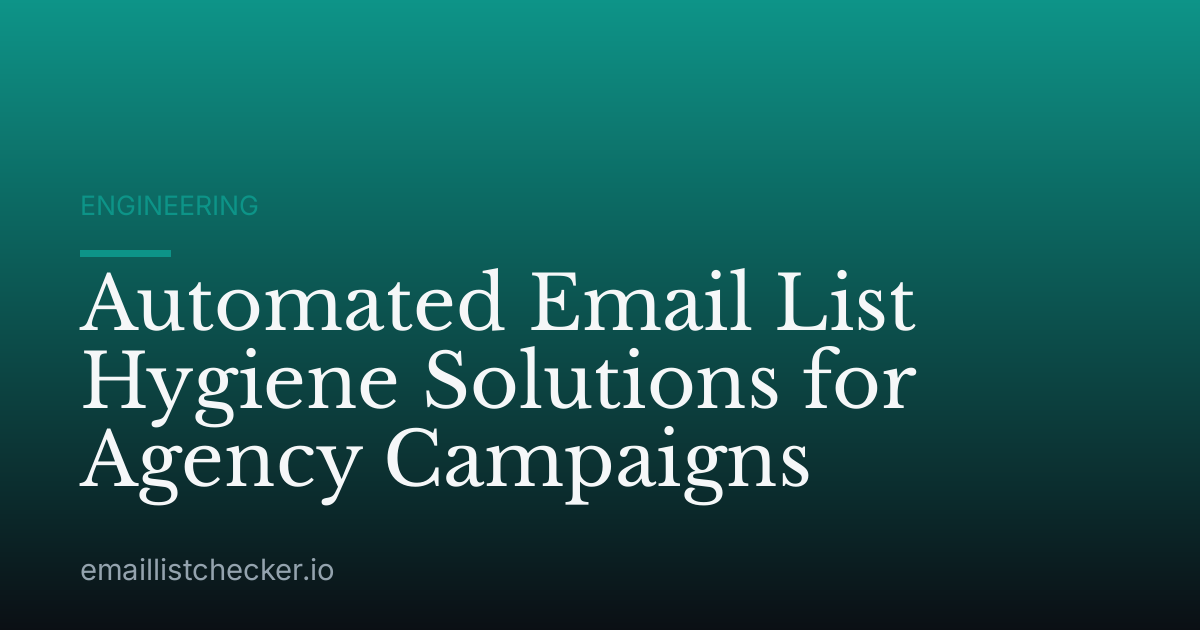 Automated Email List Hygiene Solutions for Agency Campaigns