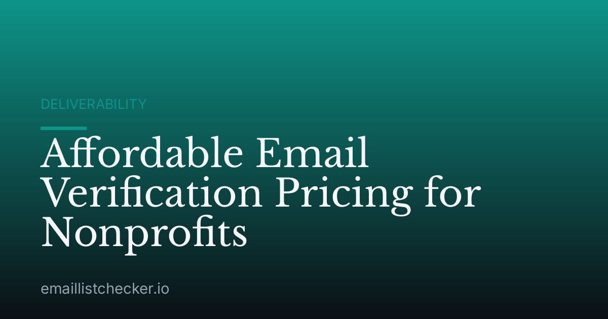 Affordable Email Verification Pricing for Nonprofits