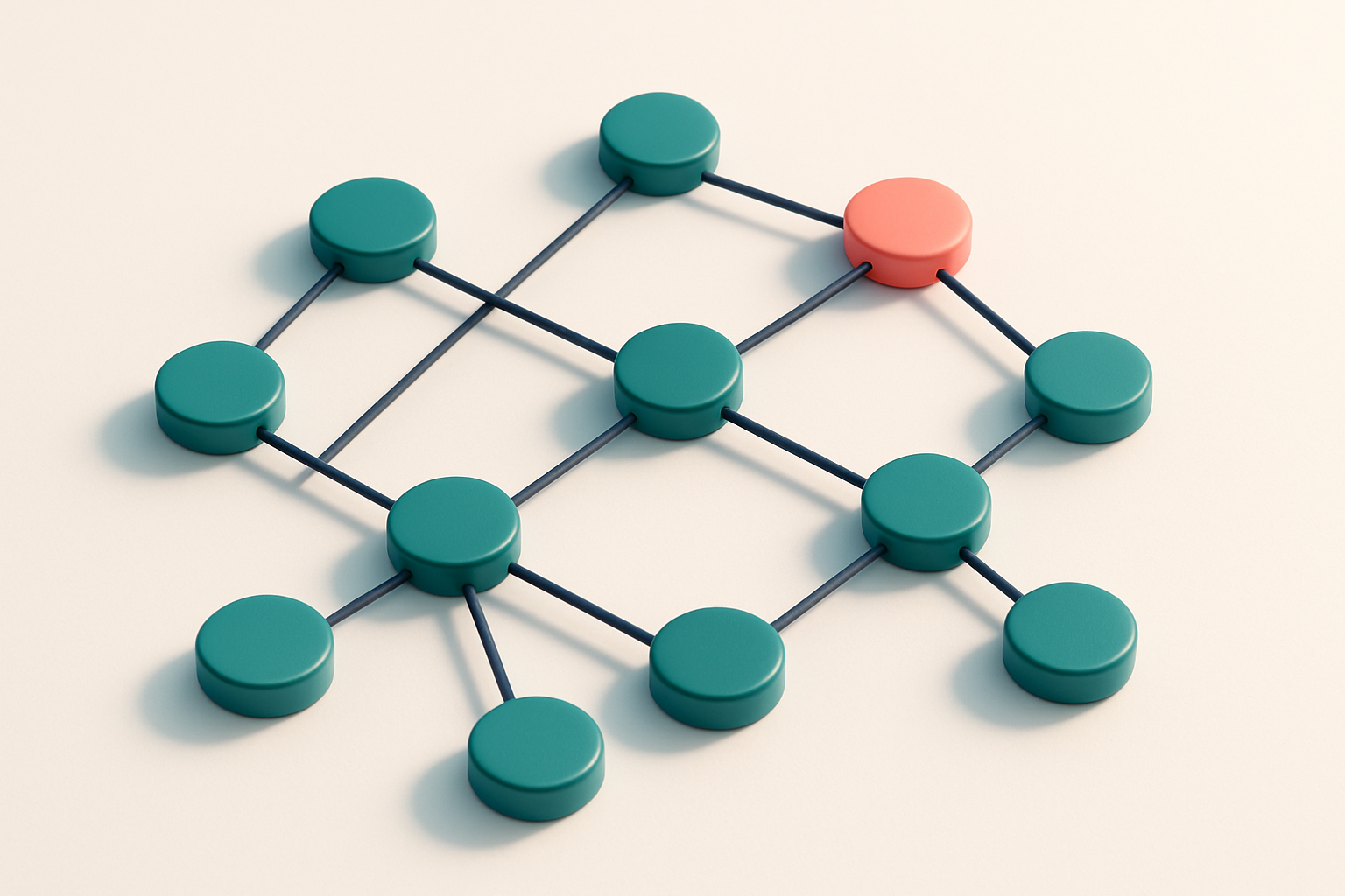 a network of small circular nodes connected by lines