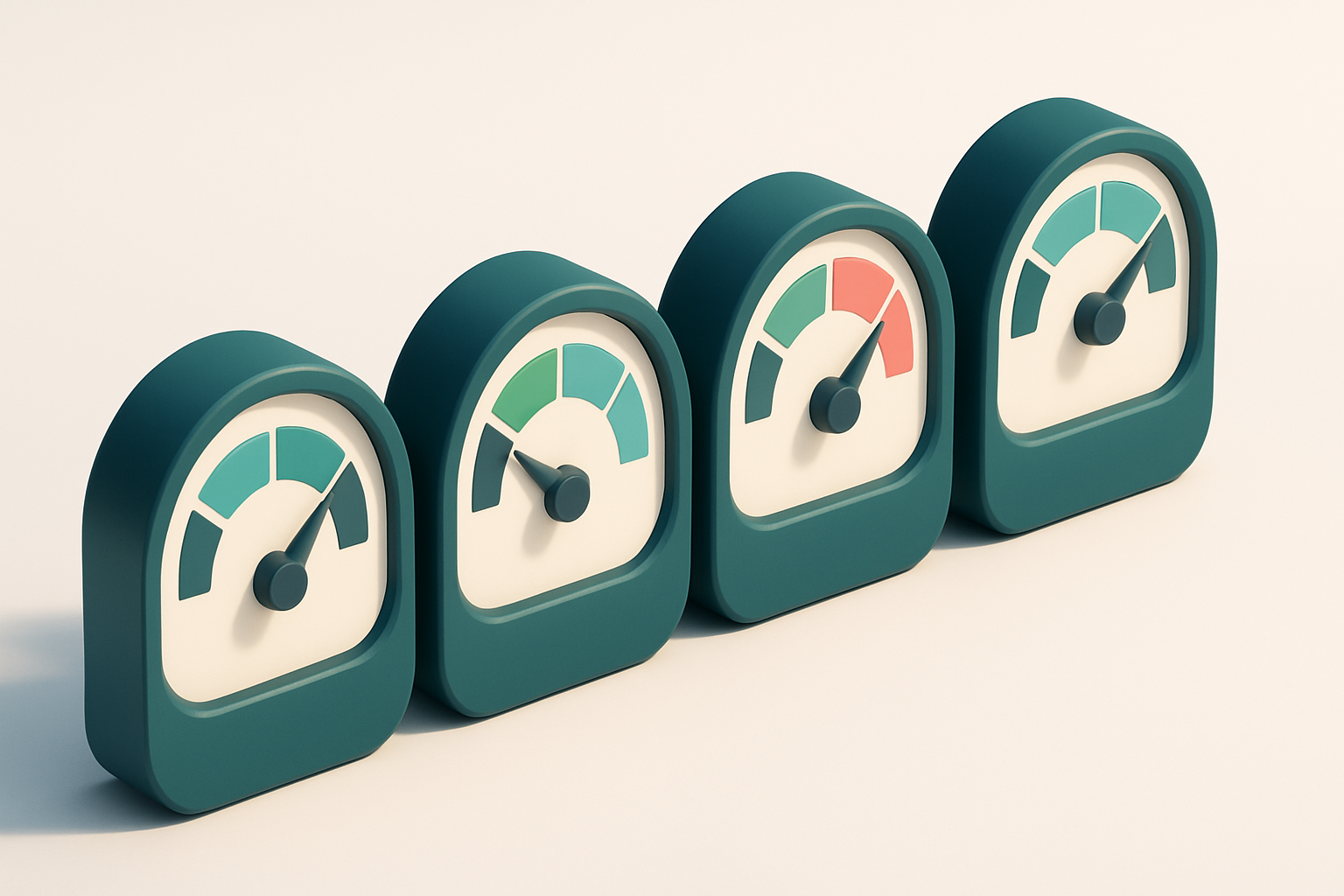 a row of four gauges showing bounce rate, deliverability, spam score, and sender reputation
