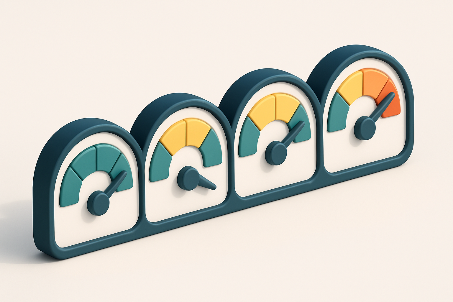 Hero: a row of four gauges labeled 'List Health' with green, yellow, and red segments