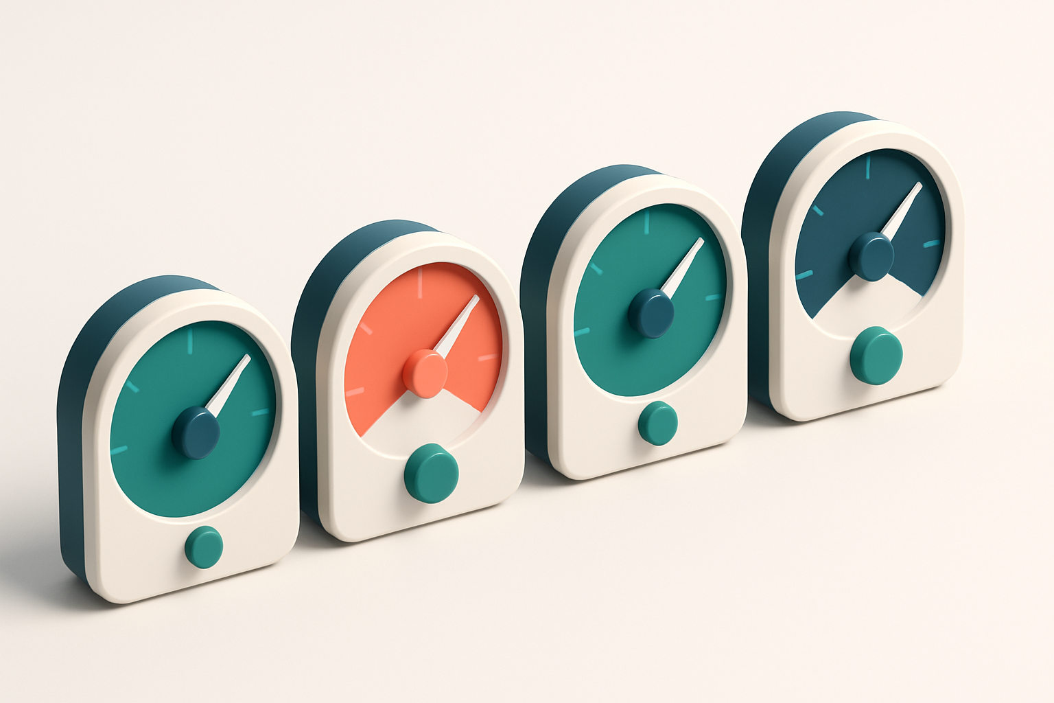 A row of four gauges showing SMTP response times and deliverability scores