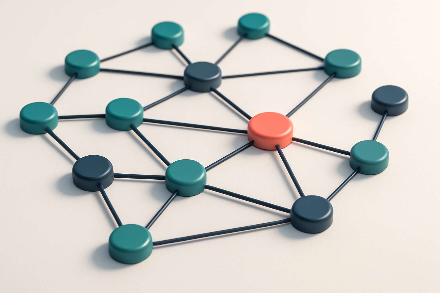 a network of small circular nodes connected by lines