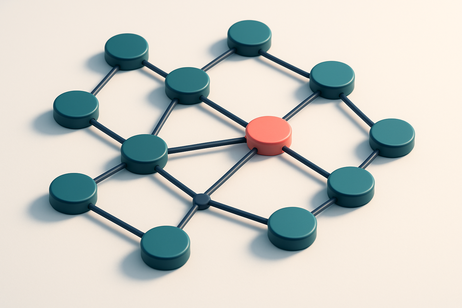 a network of small circular nodes connected by lines