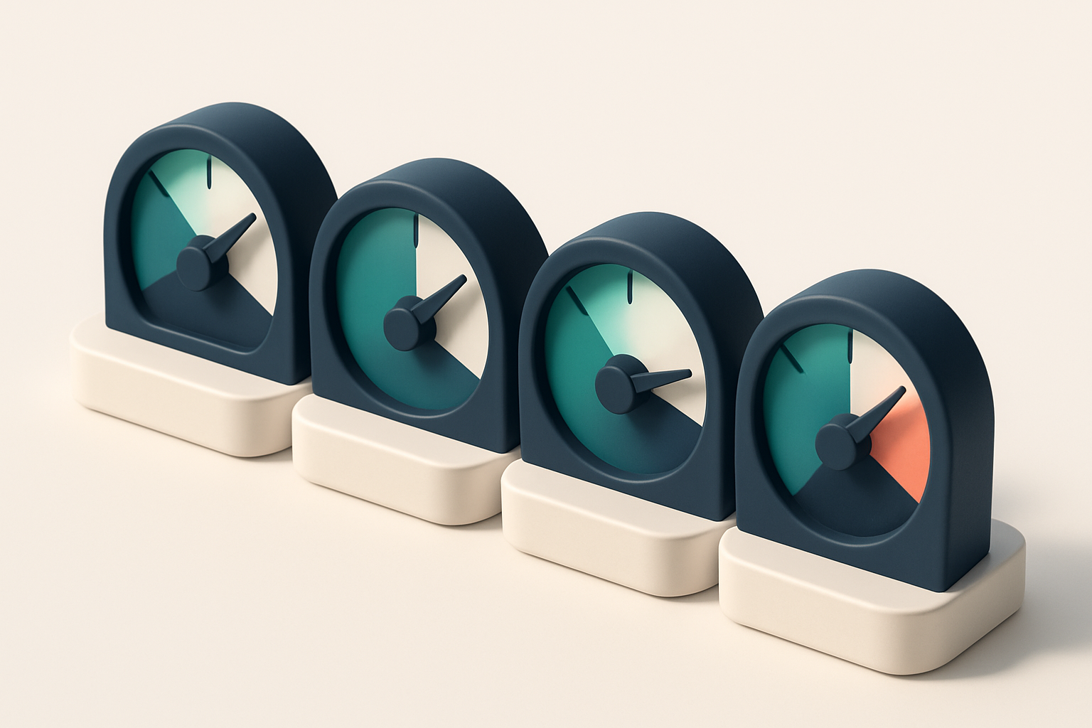 a row of four gauges showing inbox placement, bounce rate, sender reputation, and risk score