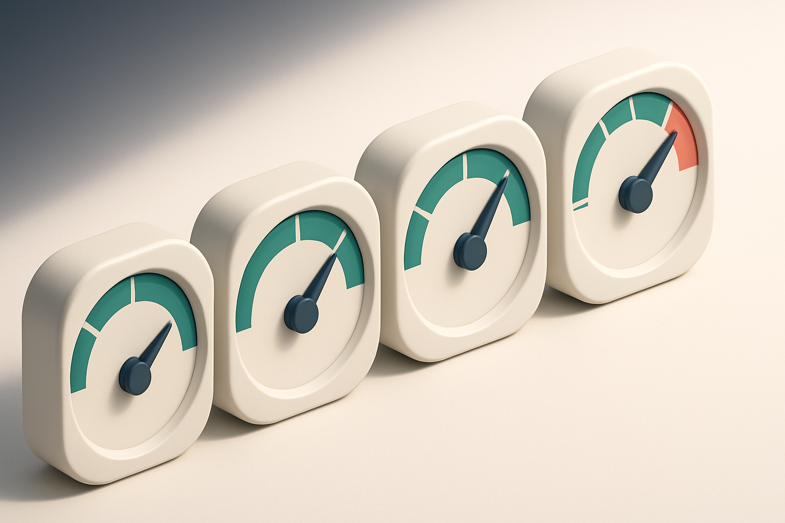 Hero: a row of four gauges with varying levels filled, indicating list health and deliverability scores
