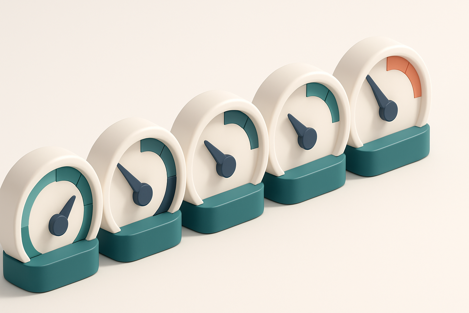 a row of five gauges, each marked with a different status: valid, invalid, catch-all, risky, role-based