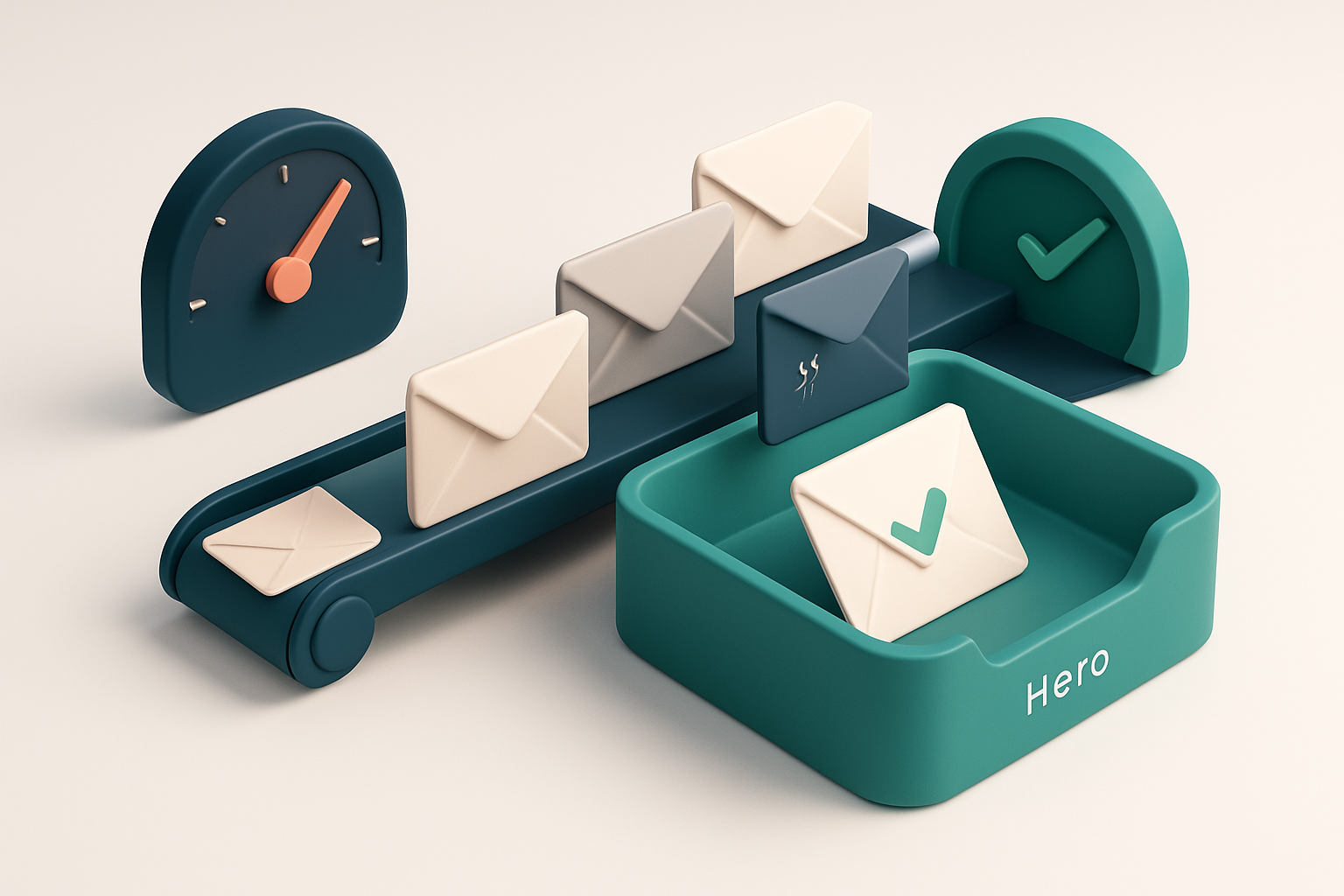 Hero: an isometric inbox tray with envelopes labeled 'valid,' 'catch-all,' 'invalid,' and 'risky' being sorted by a digi