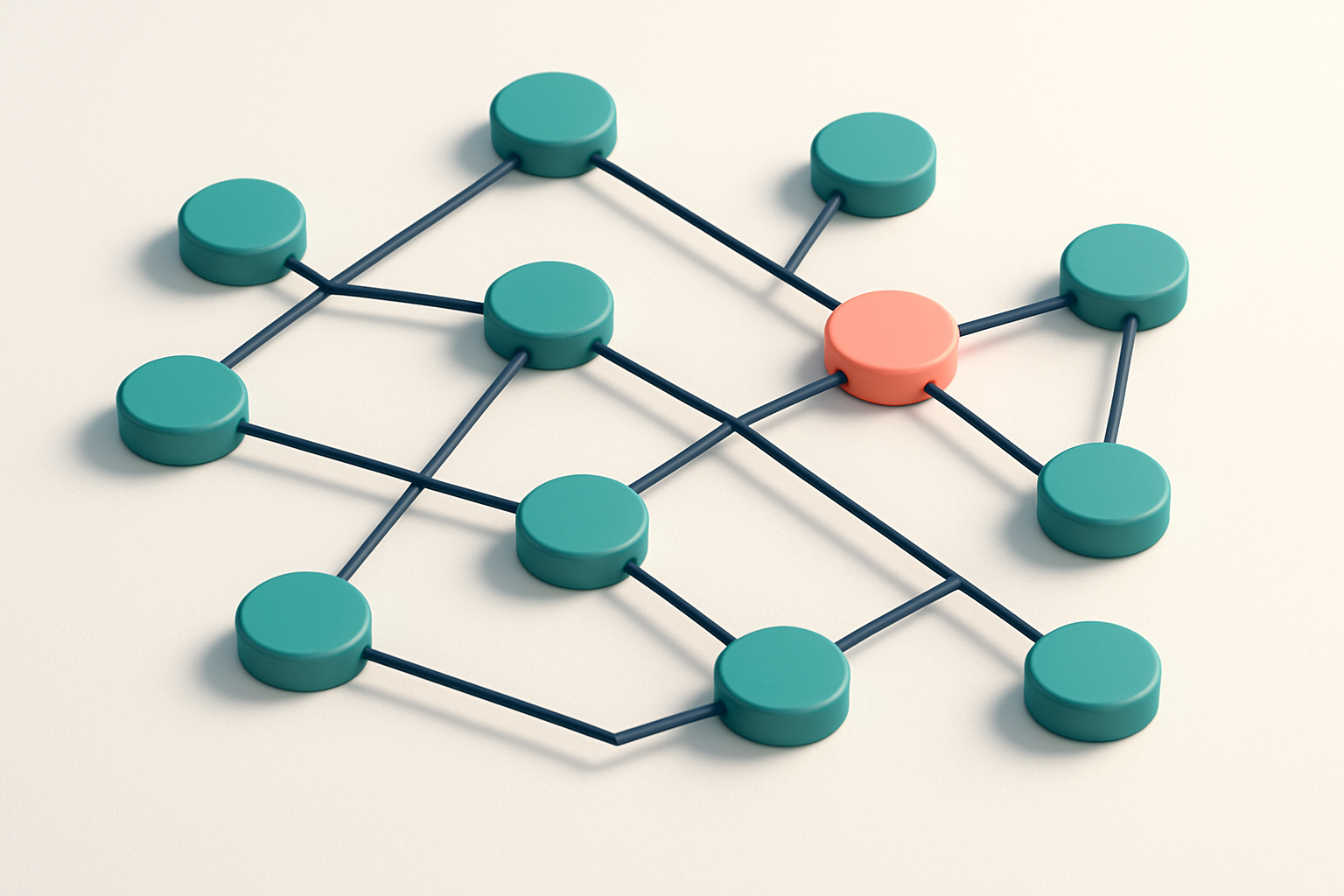 a network of small circular nodes connected by lines