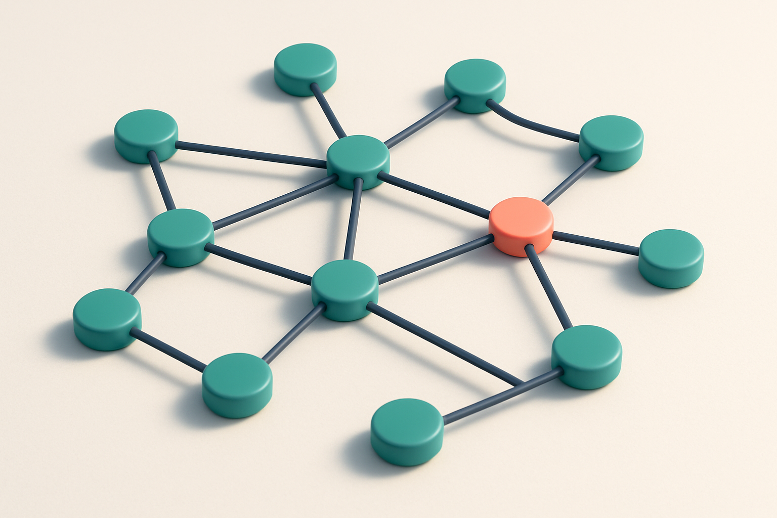 a network of small circular nodes connected by lines