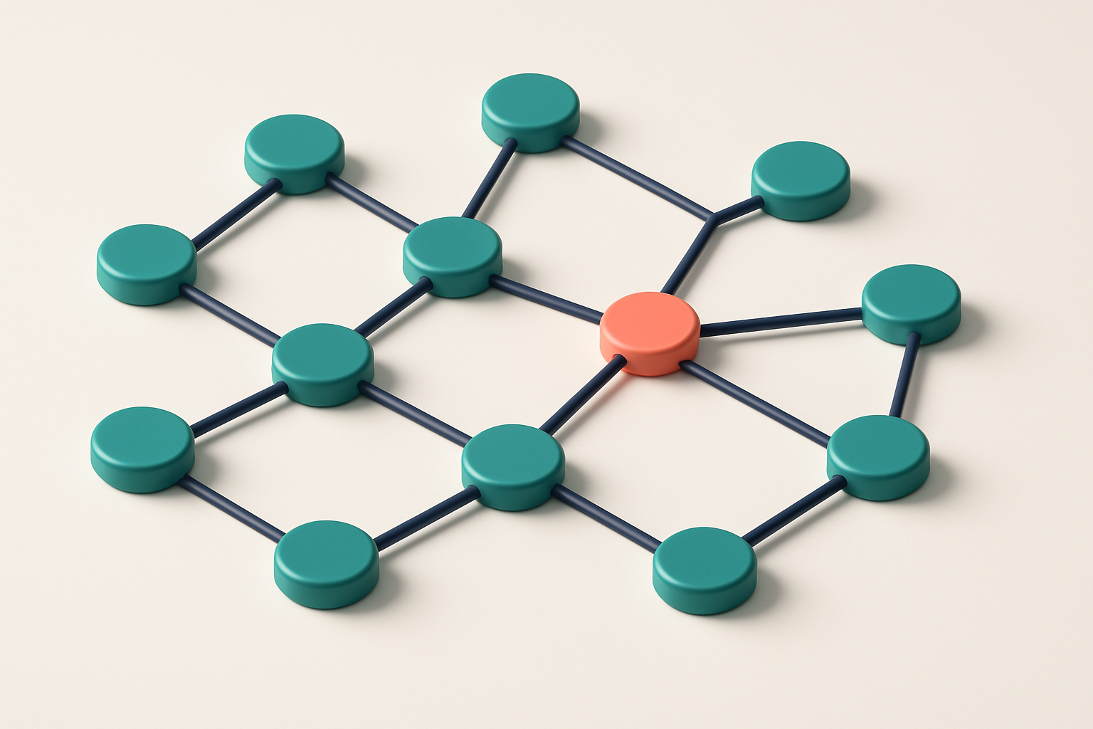 a network of small circular nodes connected by lines