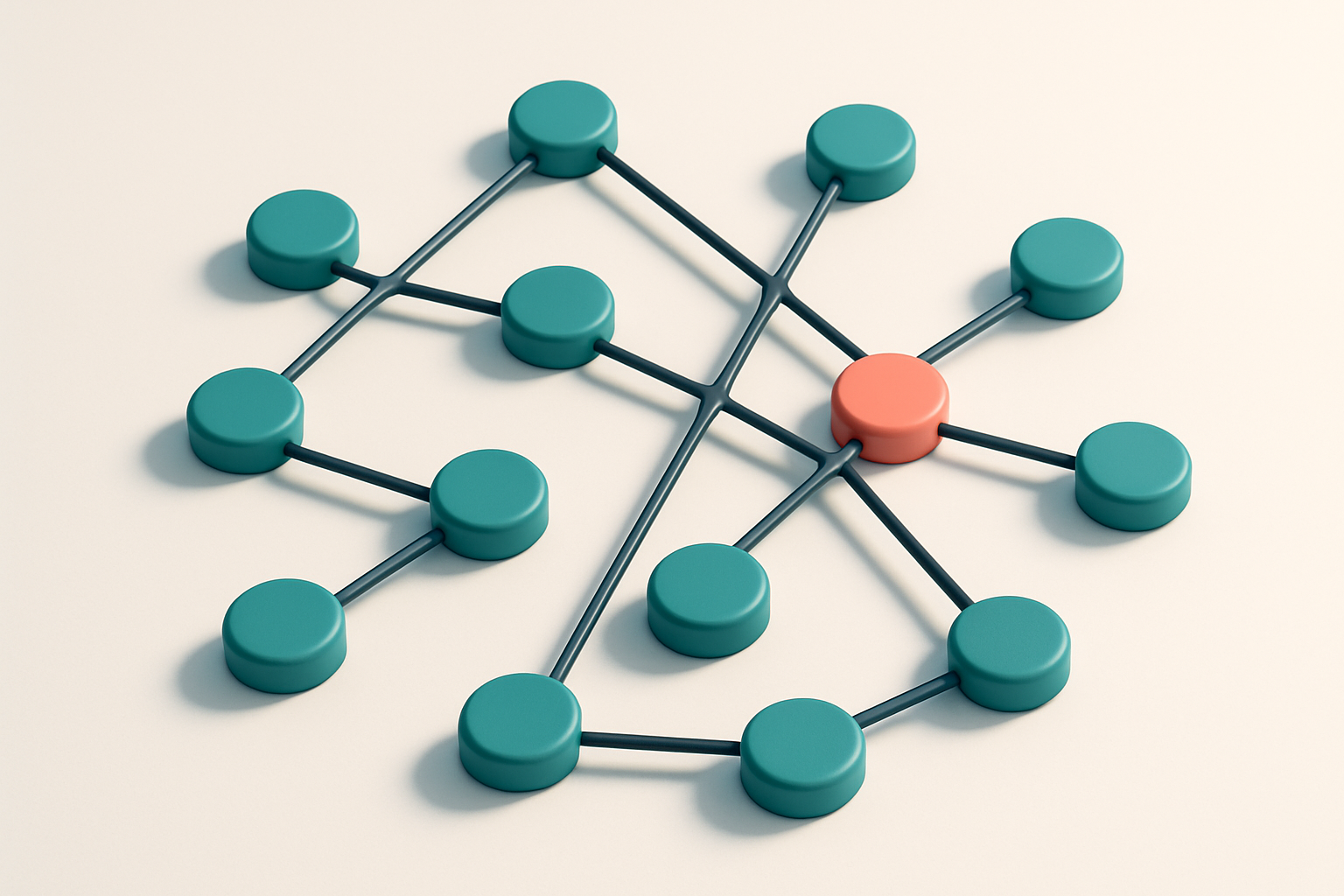 a network of small circular nodes connected by lines