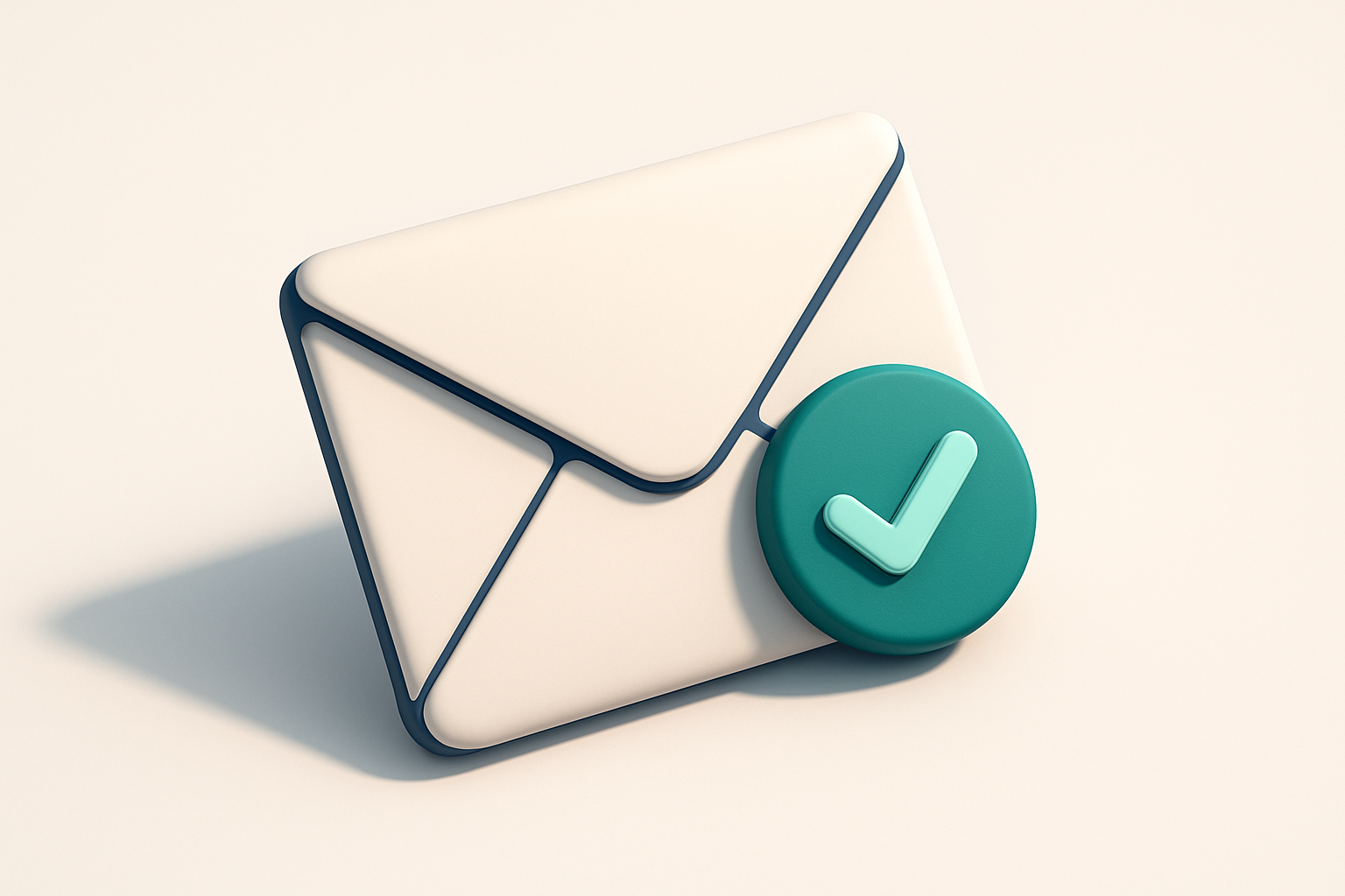 a single envelope with a green checkmark