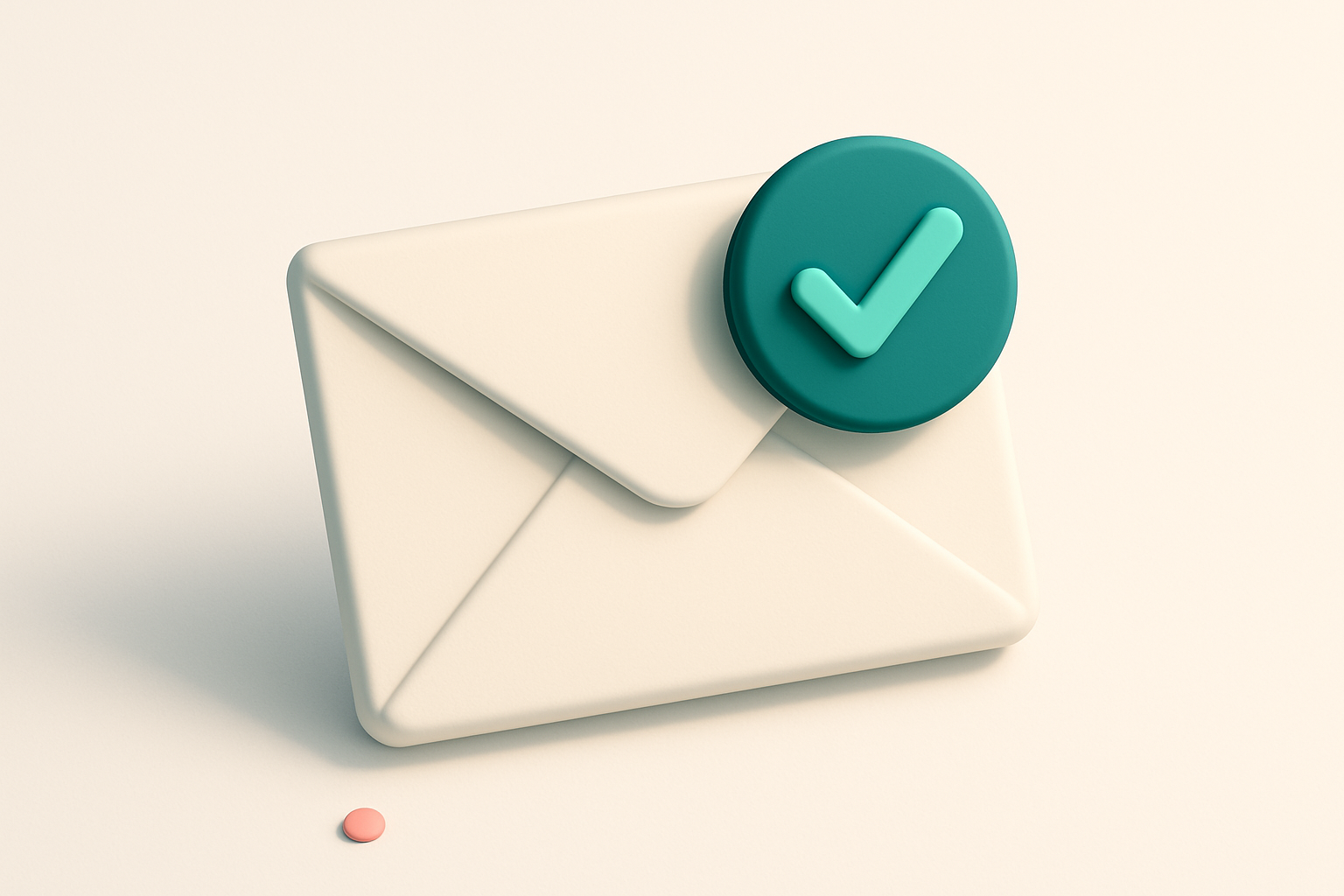 Hero: a single envelope with a green checkmark