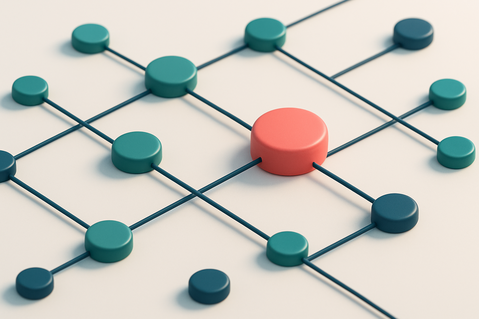 a network of small circular nodes connected by thin lines